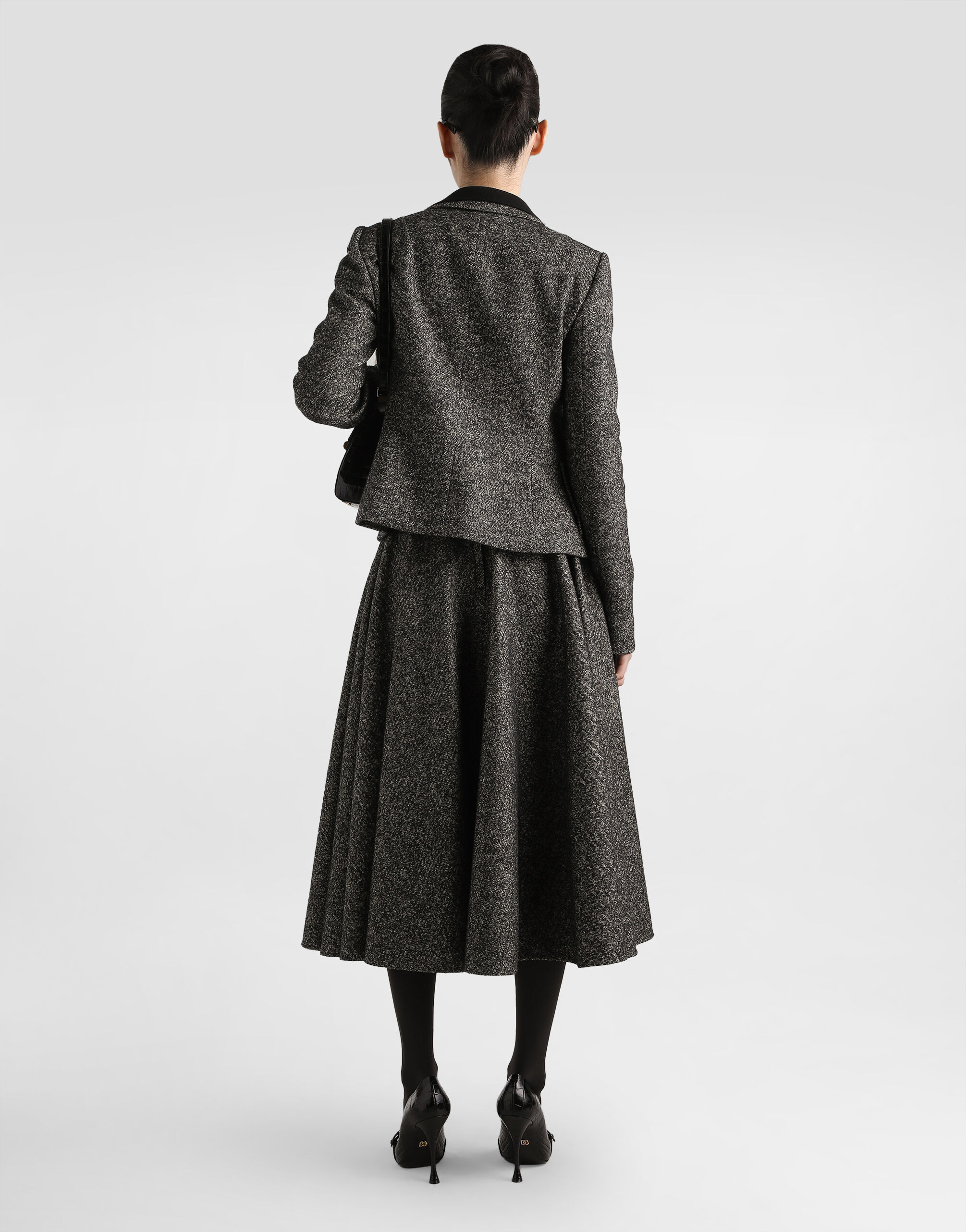 Single-breasted jacket in dotted wool blend in Multicolor