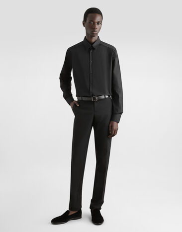 Dolce & Gabbana Stretch wool tuxedo pants Black GWZXMTGK300