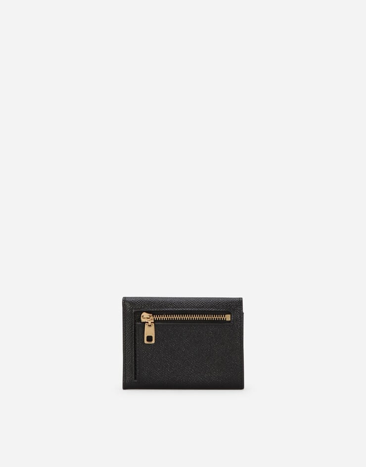 Dolce & Gabbana Dauphine calfskin wallet with branded tag Black BI0770A1001
