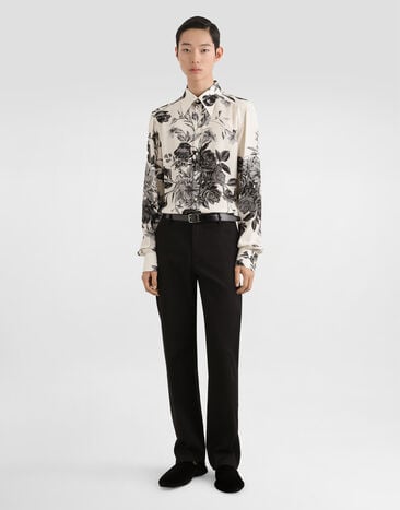 Dolce & Gabbana Hemd Gold Blumenbouquet-Print Multicolor G5NP9TIS1Z0