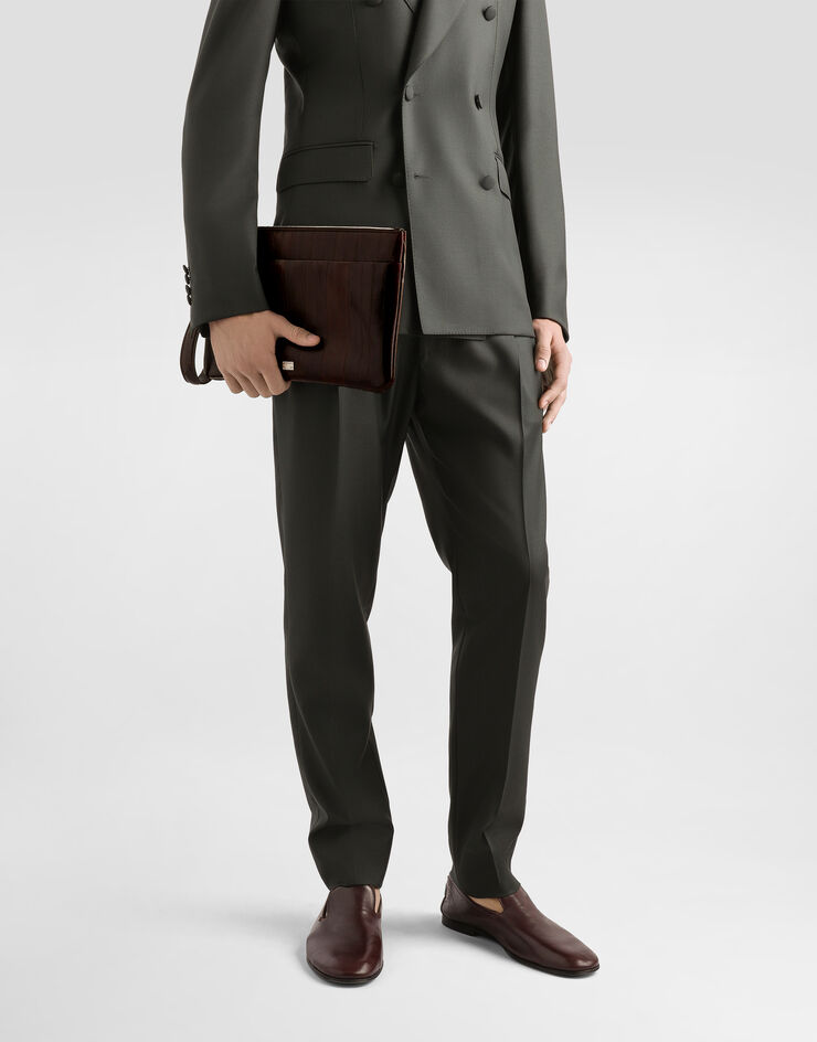 Dolce & Gabbana Eel leather necessaire Brown BP3294A8A53