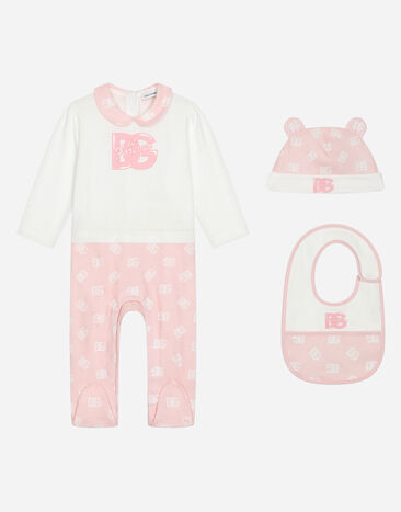 Dolce & Gabbana 3-piece jersey gift set with all-over logo print White L11O90G7N3H