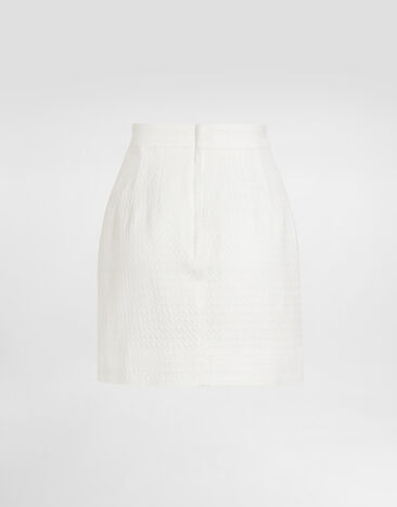 Dolce & Gabbana Miniskirt in fabric White F4DEUTFU9AU