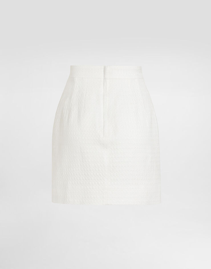 Dolce & Gabbana Miniskirt in fabric White F4DEUTFU9AU