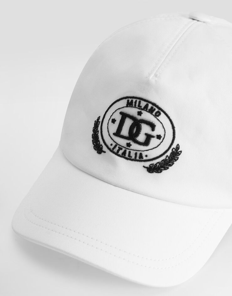 Dolce & Gabbana Gorra de béisbol de sarga con bordado Blanco LB4H80G7PBR