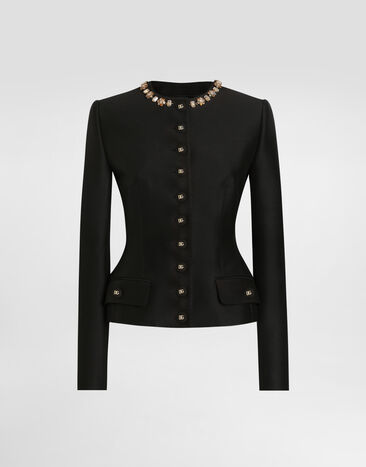 Dolce & Gabbana Single-breasted jacket in faille Black F27BIZFU3R1