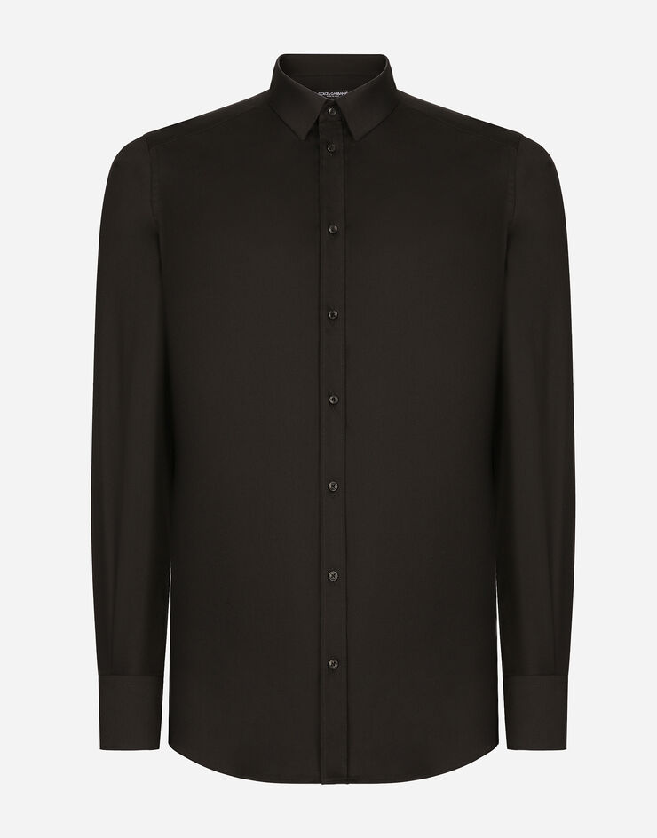 Dolce & Gabbana Camisa Gold de algodón elástico Negro G5EJ0TFMRBJ