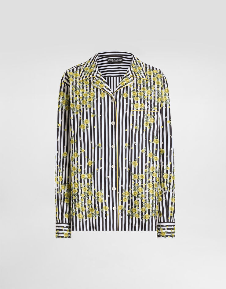 Dolce & Gabbana Poplin shirt with flower embroidery Dolce & Gabbana Poplin shirt with flower embroidery Multicolor F5U28ZGDDSR