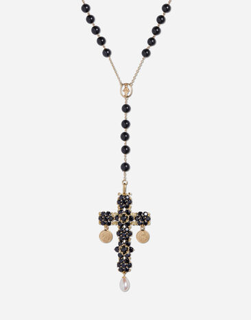 Dolce & Gabbana Sicily Rosary Necklace 18kt yellow gold and black sapphires Gold WNDC1GW0001