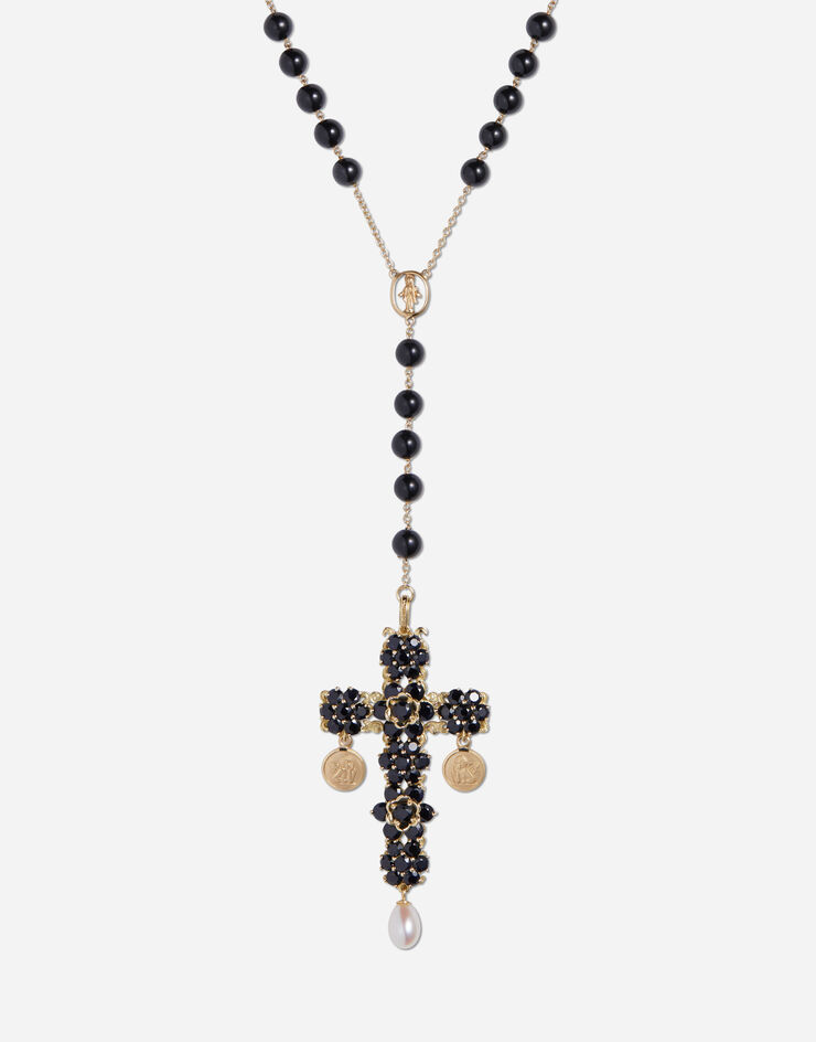 Dolce & Gabbana Ожерелье-четки Tradition из желтого золота с черными сапфирами ЗОЛОТОЙ WNDC1GW0001