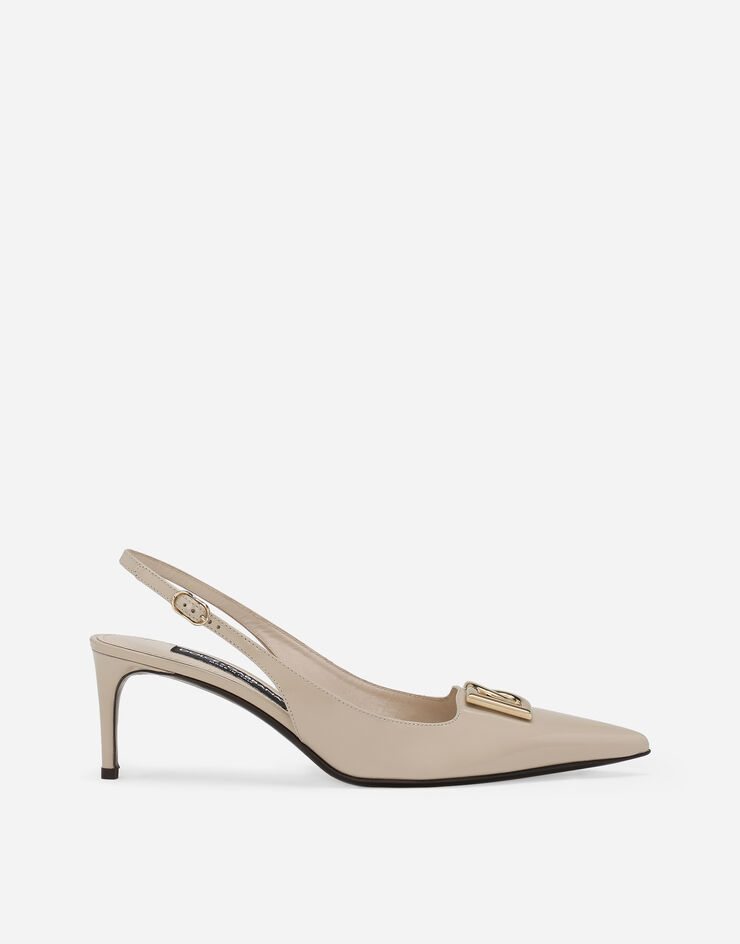 Dolce & Gabbana Polished calfskin slingbacks Beige CG0710A1037