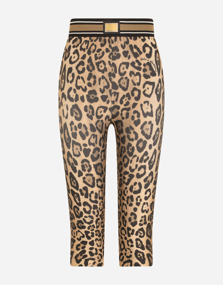 Dolce & Gabbana Leopard-print spandex/jersey cycling shorts Multicolor I3ABMWG7BPT