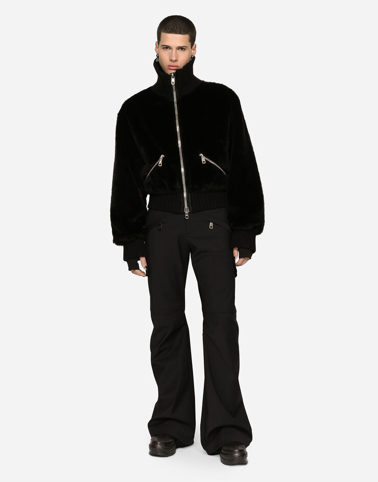 Dolce & Gabbana Cazadora de cuello alto de pelo sintético Negro G9YL1TFUP08
