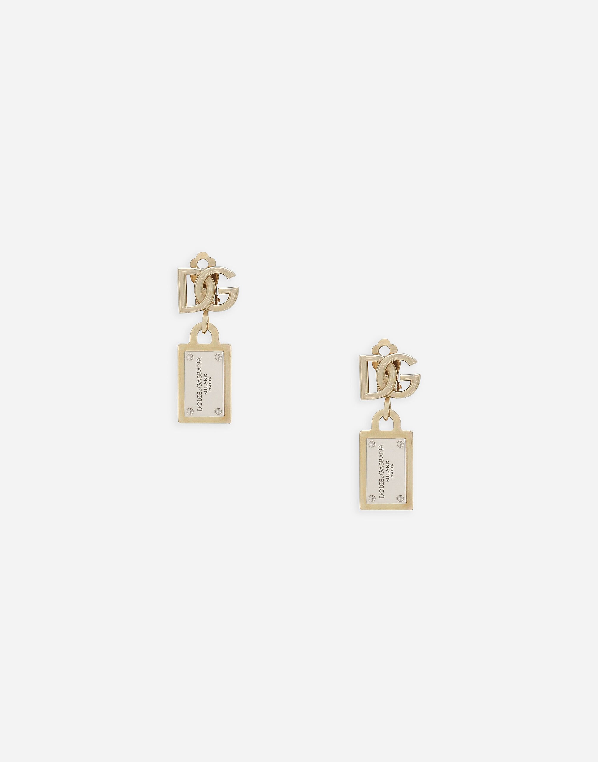 Dolce & Gabbana Earrings with DG logo and tag Gold WNQ2D4W1111