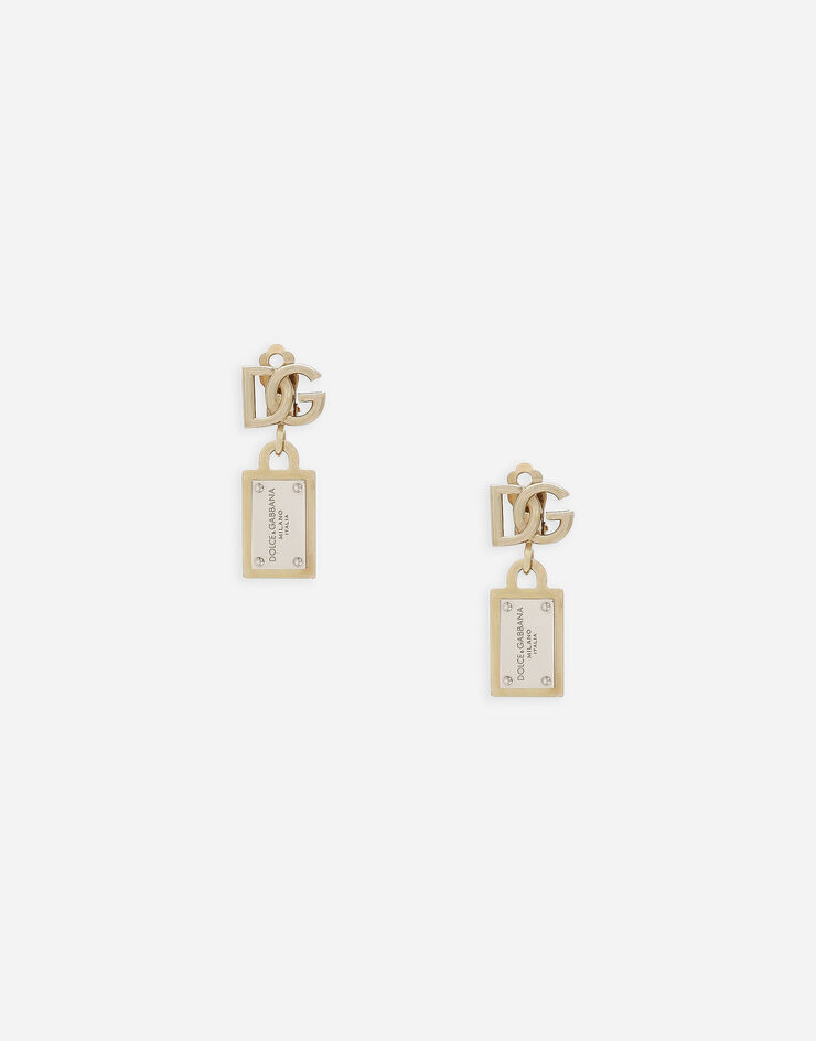 Dolce&Gabbana Earrings with DG logo and tag Multicolor WEP6T1W1111