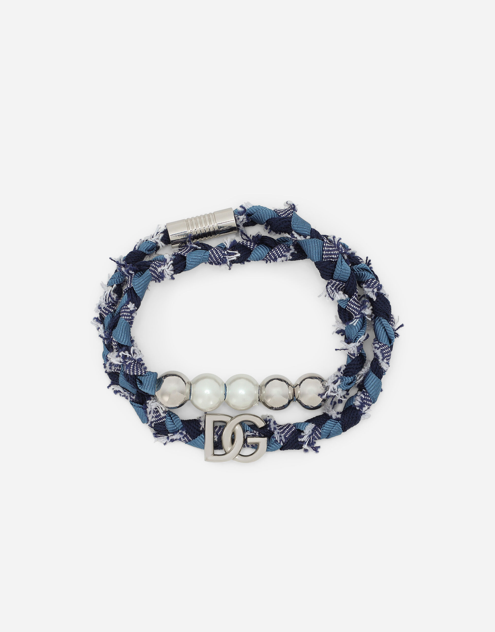 Marina interwoven bracelet in Blue for Men Dolce Gabbana