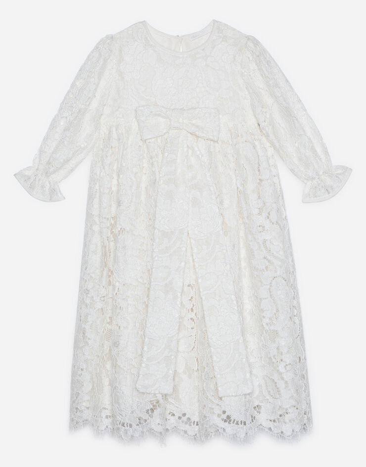 Dolce & Gabbana Robe à manches longues en dentelle Blanc L0EGD1FLMKZ