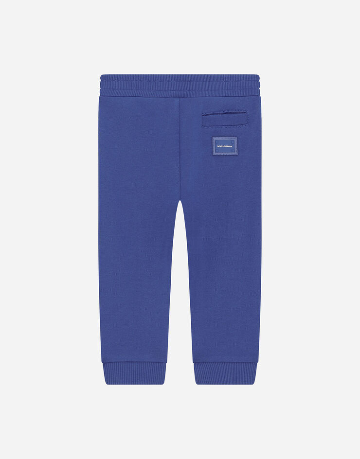 Dolce & Gabbana Pantalones de chándal en punto con placa con logotipo Azul L1JPT0G7OLJ