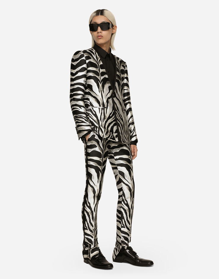 Dolce & Gabbana Zebra-design lamé jacquard Sicilia-fit jacket Multicolor G2RW2TFJOC8