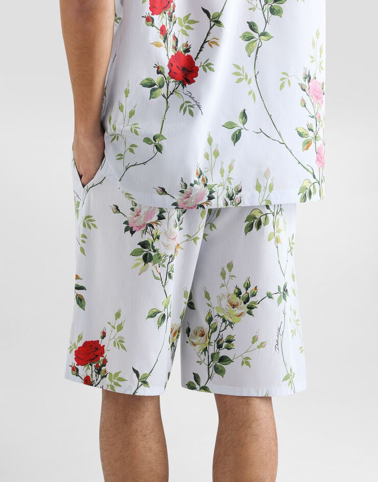 Dolce & Gabbana Rose-print poplin bermuda shorts Dolce & Gabbana Rose-print poplin bermuda shorts GV37ATHS5VQ