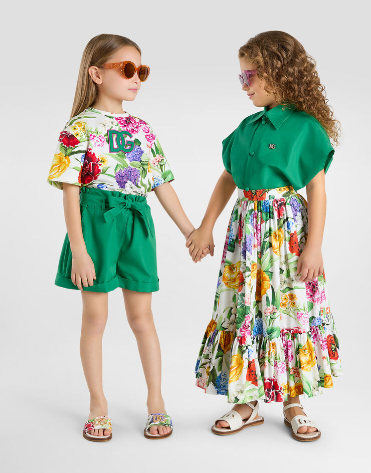 Dolce & Gabbana Jersey T-shirt with floral print Print L5JTNDFSG9W