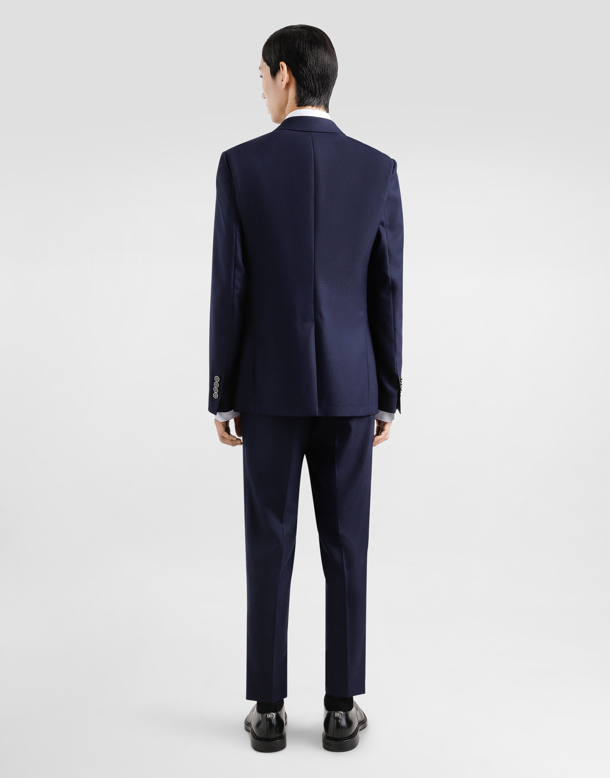 Double-breasted wool jacket in Blue for Men | Dolce&Gabbana® US