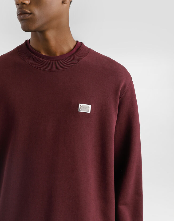 Dolce & Gabbana Cotton sweatshirt with tag Bordeaux G9ABJTG7N7B