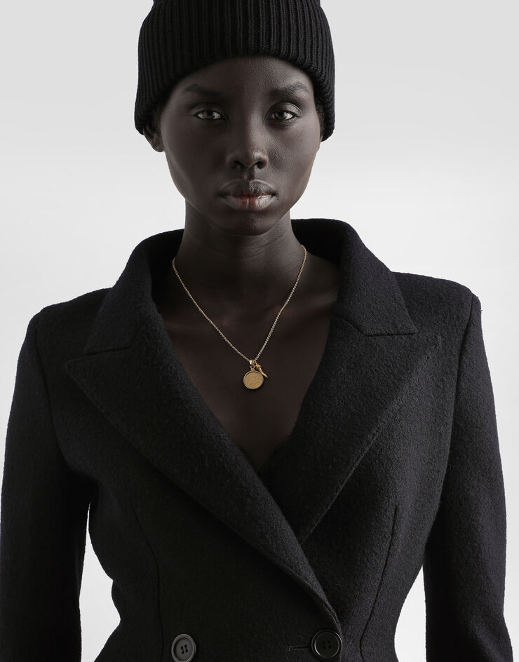Dolce & Gabbana Double-breastedwool coat Black F0W5KTHU2AX