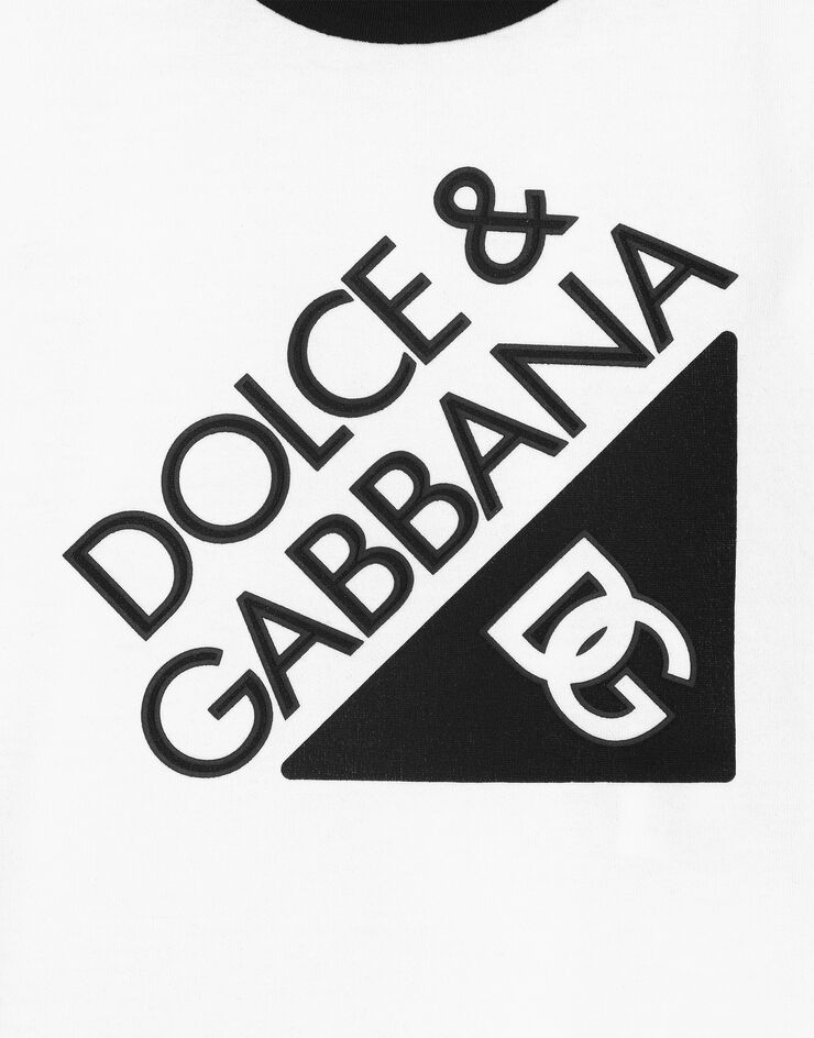 Dolce & Gabbana Jersey T-shirt with Dolce&Gabbana logo White L1JT7WG7O6J