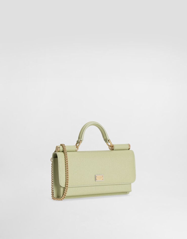 Dolce & Gabbana Dauphine calfskin phone bag Green BI3280A1001