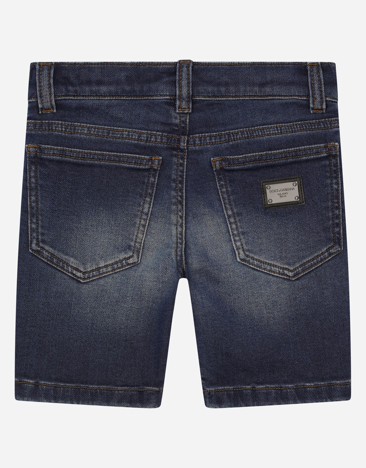 Dolce & Gabbana Blue wash denim jersey shorts Blue L42Q37G7INA
