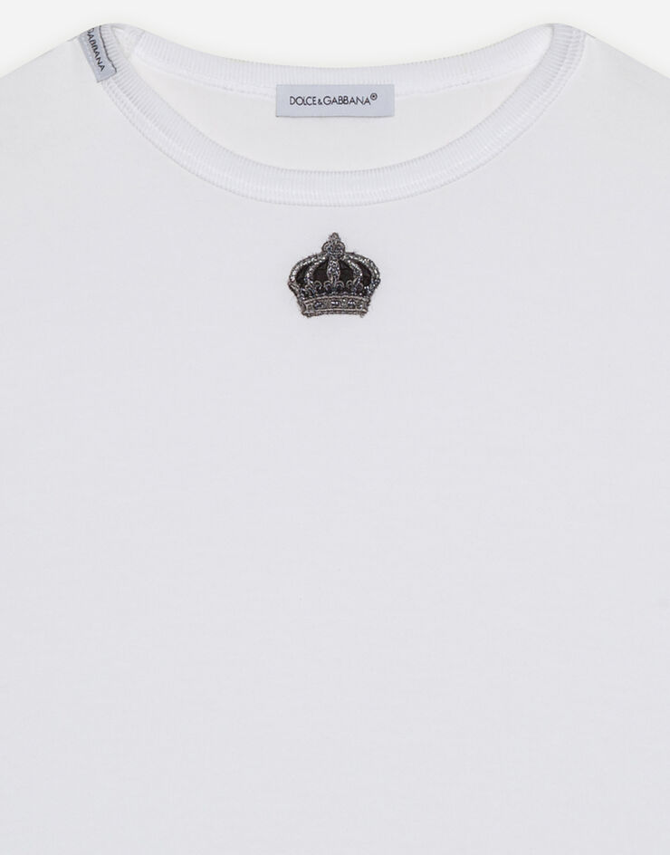 Dolce & Gabbana Long-sleeved t-shirt with crown patch БЕЛЫЙ L4JTATG7VEE