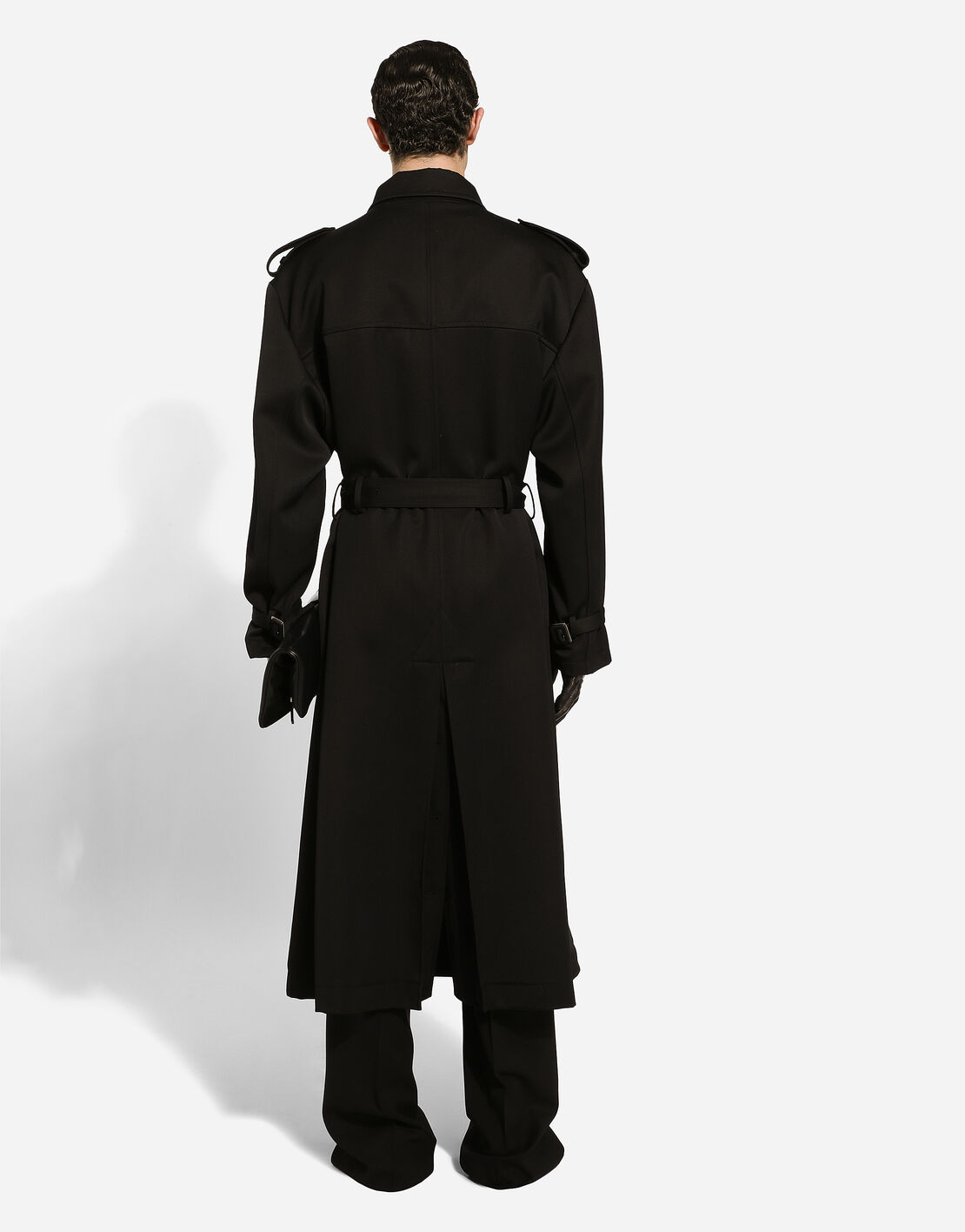 Dolce & Gabbana Gray Single Breasted Men Trench Coat Jacket