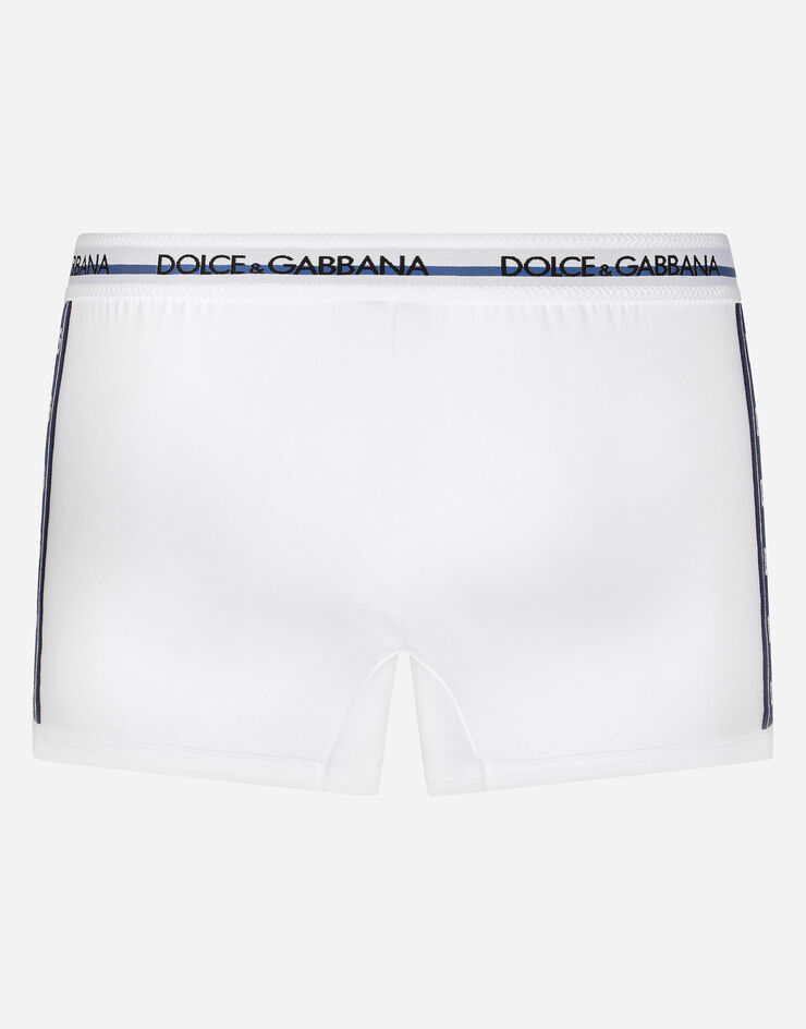 Dolce & Gabbana Boxershorts bi-elastischer Jersey mit DG-Logo Weiss M4E24JOUAIG