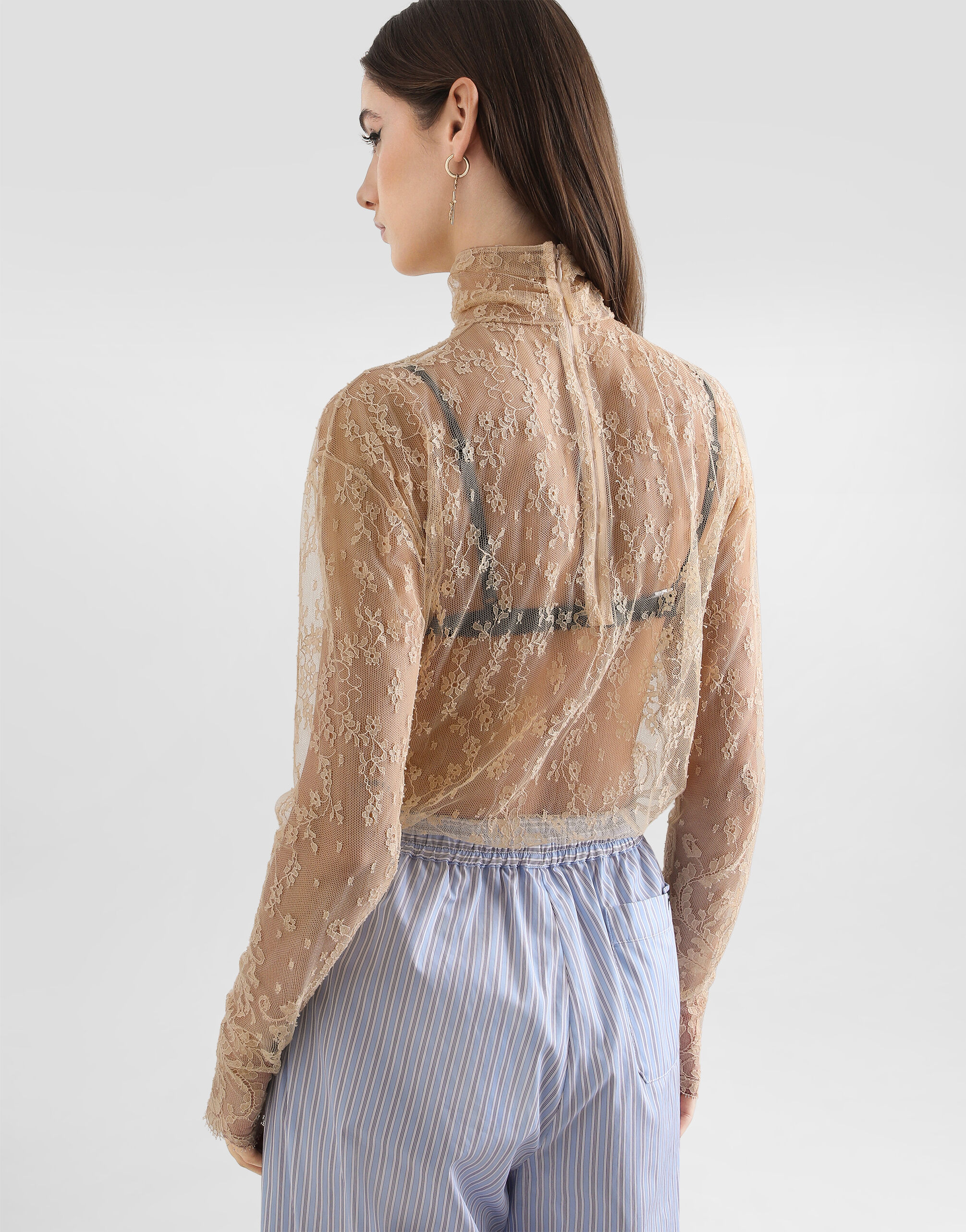 Chantilly lace blouse in Multicolor for Women | Dolce&Gabbana® US