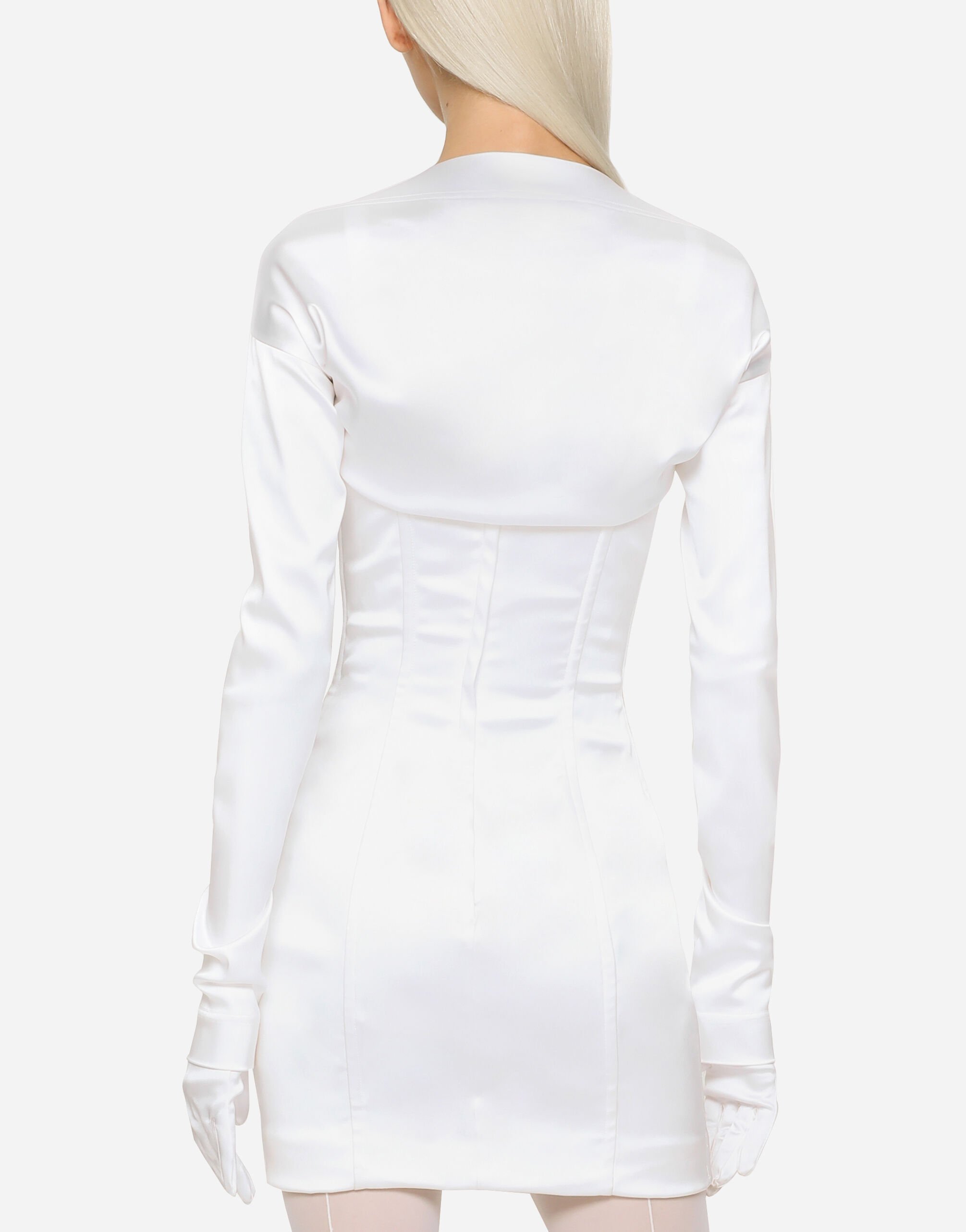 White satin shrug discount