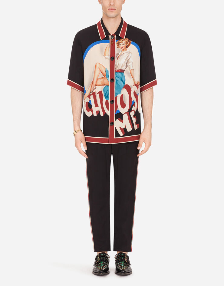 Dolce & Gabbana CADY JOGGING PANTS WITH PIN-UP PRINT Dolce & Gabbana CADY JOGGING PANTS WITH PIN-UP PRINT NERO GW9OATFP8FC