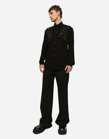 Dolce&Gabbana 宝石装饰科技织物马甲式甲胄 黑 G710EZHUMD6