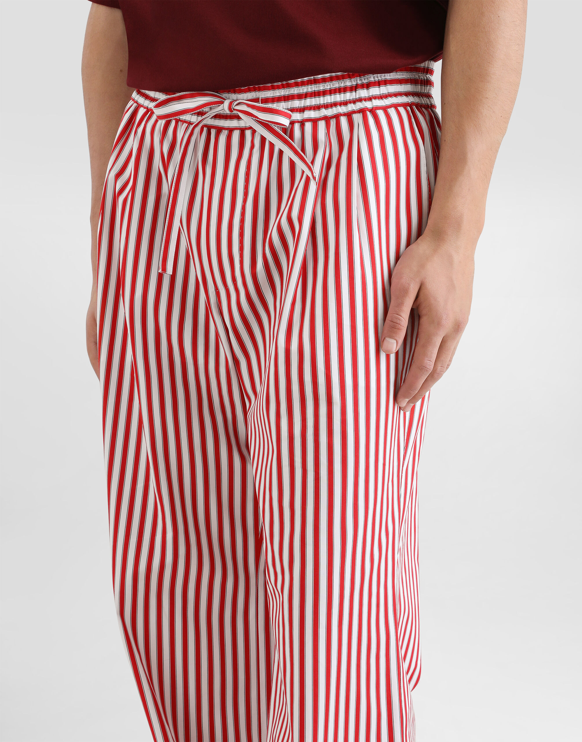 Striped poplin trousers in Multicolor for Men | Dolce&Gabbana® US
