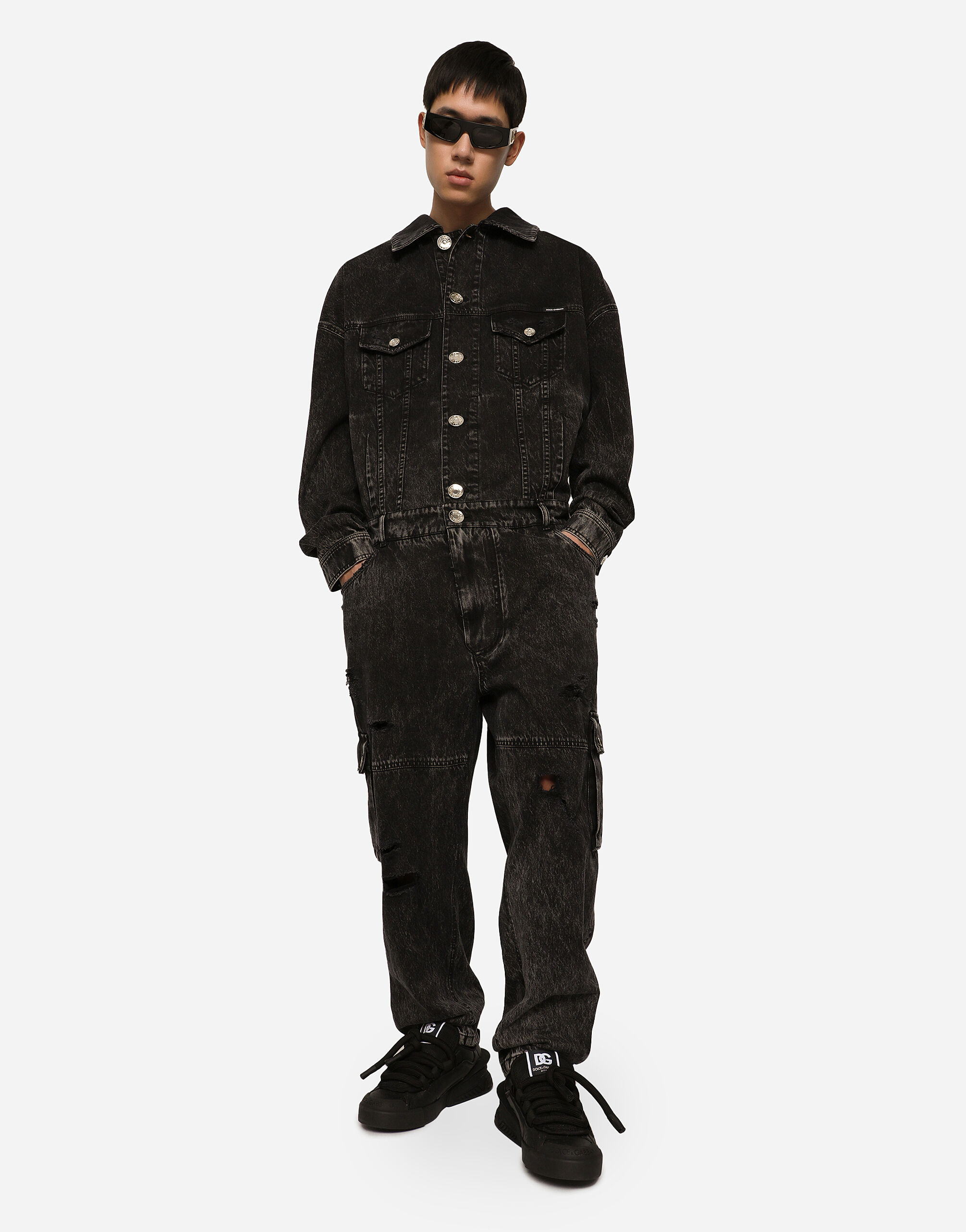 マルチカラーのメンズ デニムジャンプスーツ | Dolce&Gabbana®