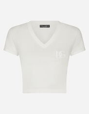 Dolce & Gabbana Short-sleeved T-shirt with DG logo White F8O48ZG7E2I