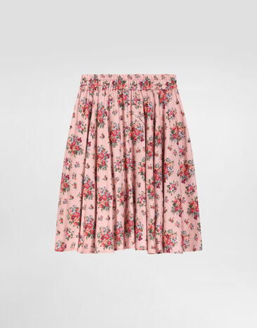 Dolce & Gabbana Small flower bouquets-print voile circle skirt Multicolor L55I96FS8DO