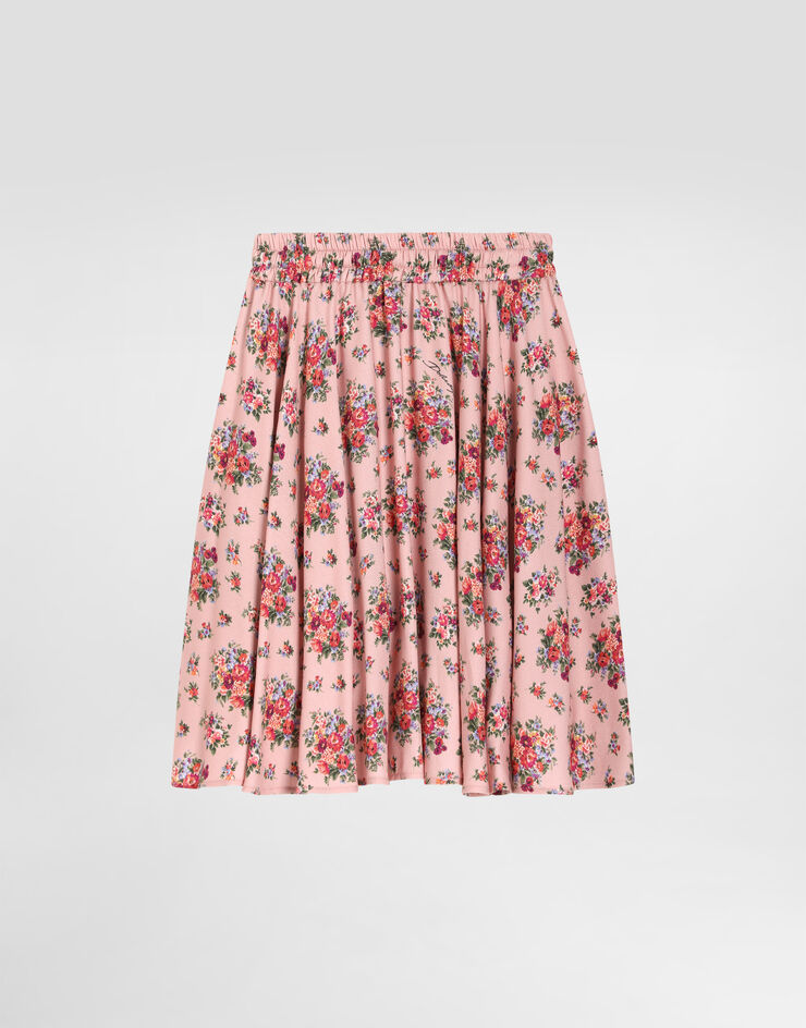 Dolce & Gabbana Small flower bouquets-print voile circle skirt Multicolor L55I96FS8DO
