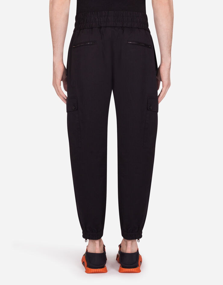 Dolce & Gabbana STRETCH COTTON JOGGING PANTS WITH ZIP DETAILS NERO GW5QATFUFJR