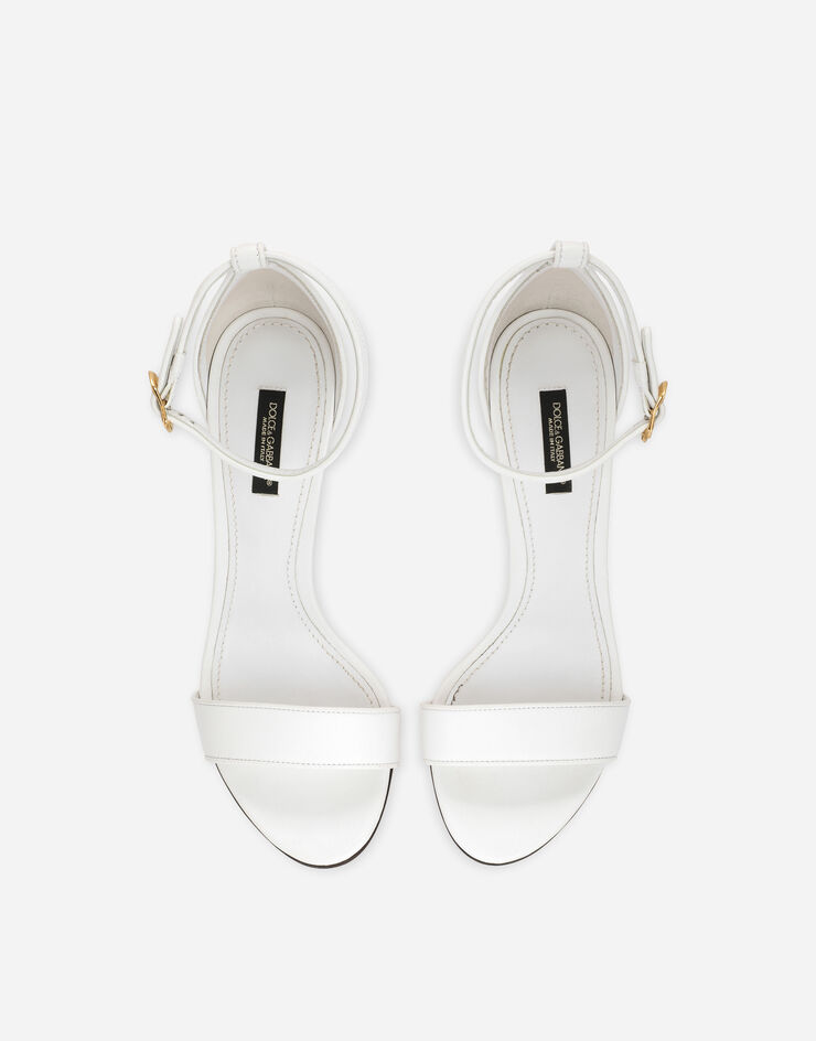 Dolce & Gabbana Nappa leather sandals with baroque DG detail White CR0739AV967