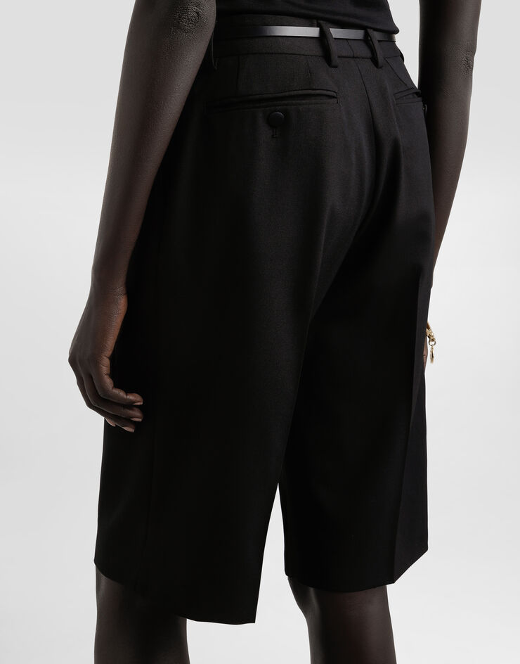 Dolce & Gabbana Bi-stretch wool shorts Black FTC6RTFUBGC