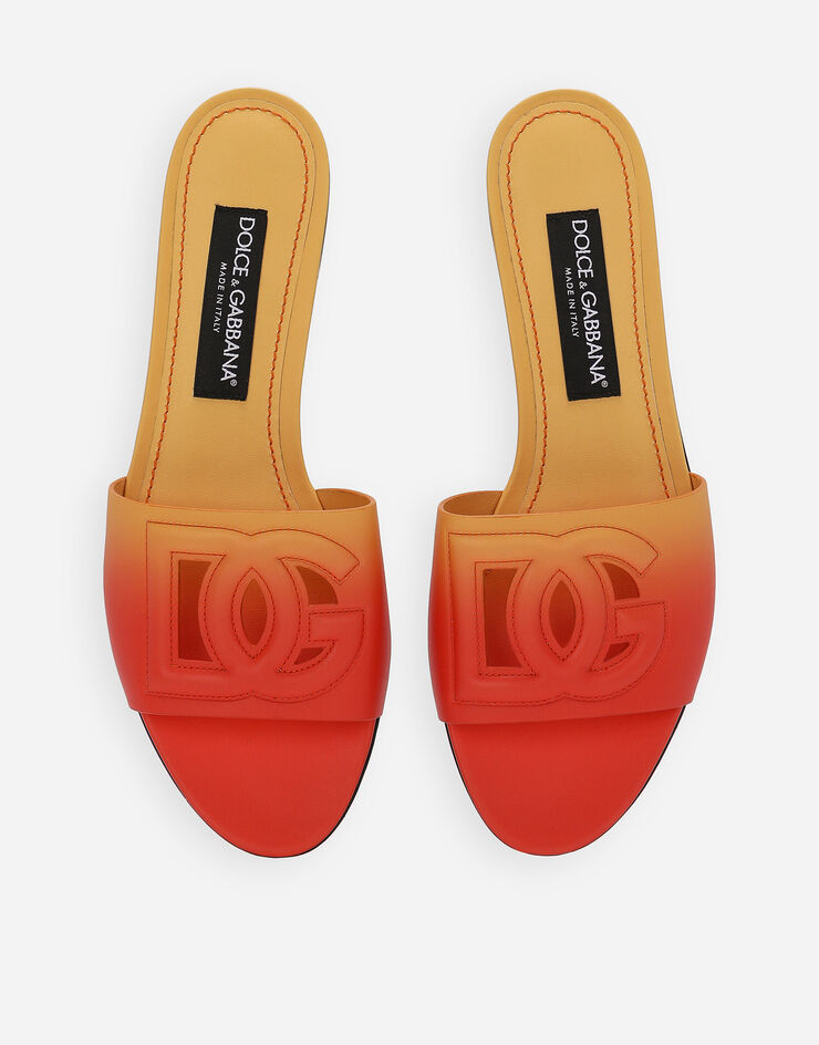 Calfskin sliders in Orange for Women Dolce&Gabbana® US