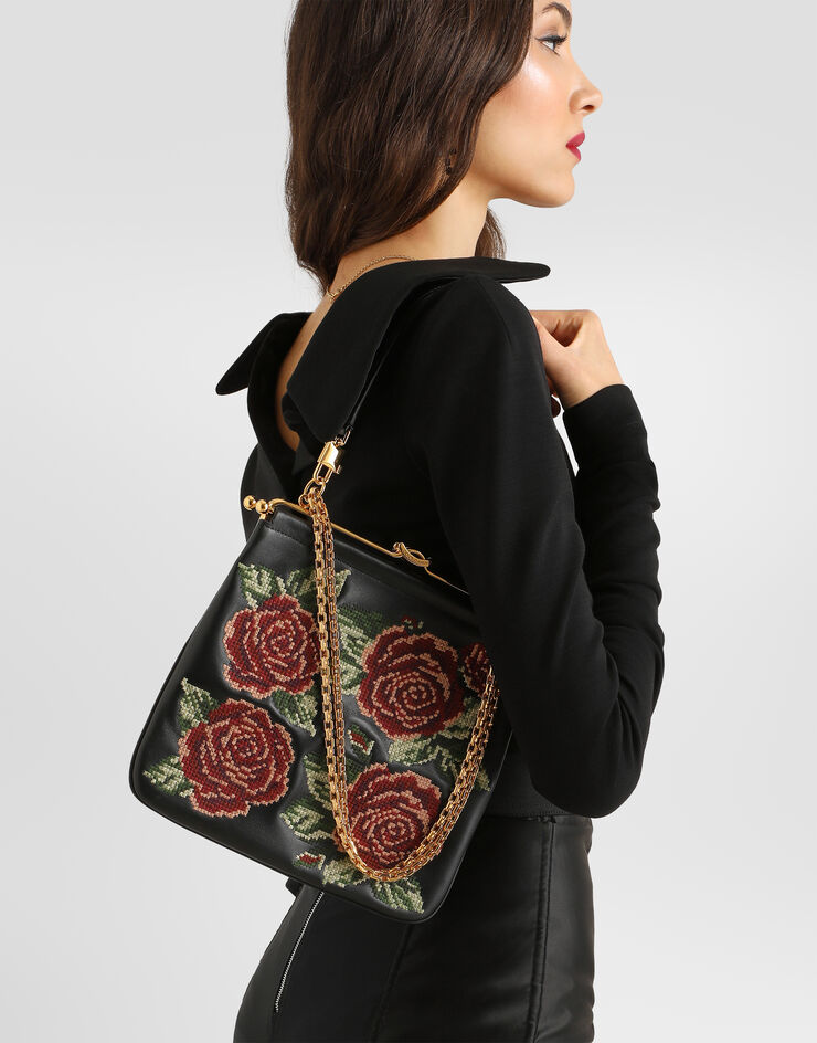 Dolce & Gabbana 숄더 크로스바디 백 DINA 파인 스티치 자수 장식 멀티 컬러 BB8009A3T43