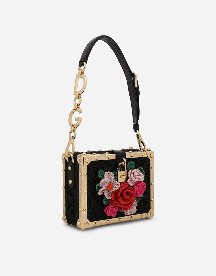 Dolce & Gabbana Tasche Dolce Box aus gehäkeltem Raphiabast Mehrfarbig BB7165AY616