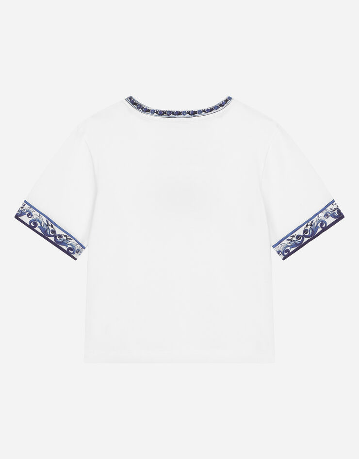 Dolce & Gabbana Jersey T-shirt with DG logo Multicolor L5JTKCG7E9R